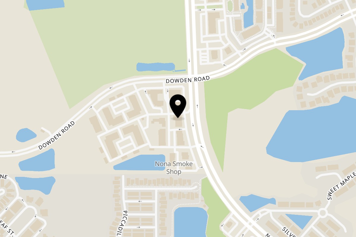 Map showing the location of Pisco Peruvian Gastrobar Lake Nona on 9344 Narcoossee Rd in Orlando